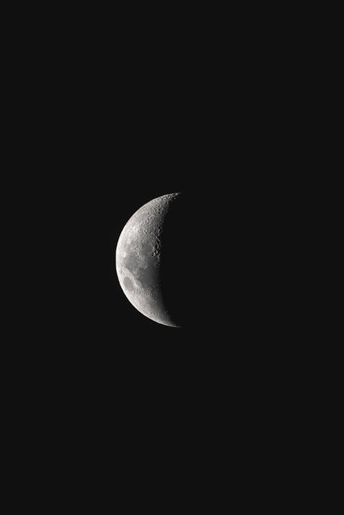 Volle Maan In Donkere Nachtelijke Hemel