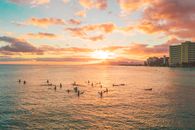 People on Beach during Sunset