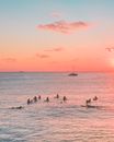 Silhouette of People on Sea during Sunset