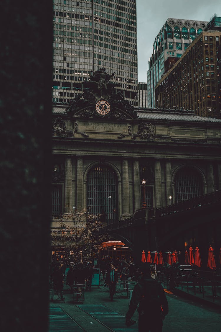 People Walking Beside Grand Central Station 