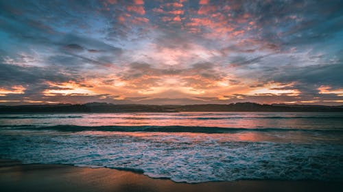 Body of Water Under Cloudy Sky during Sunset