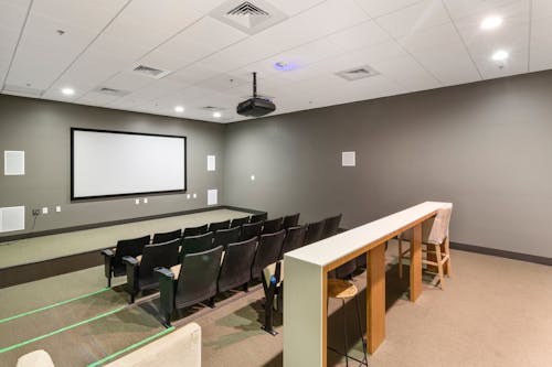 Shot of an Empty Classroom with Screen
