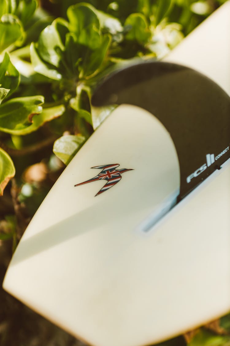 Close-up Of Surfboard With UK Flag