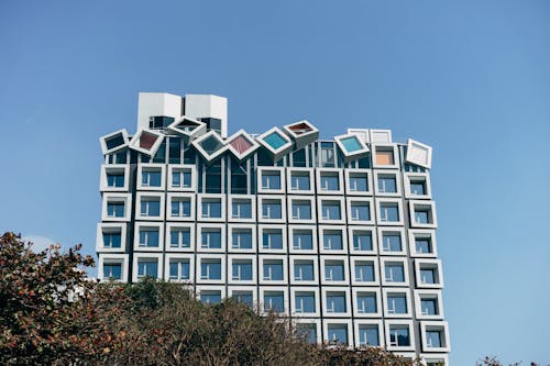 White and Blue Concrete Building