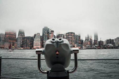 Figurine De Chat Gris Et Noir Sur Des Balustrades En Métal Noir Près Du Plan D'eau