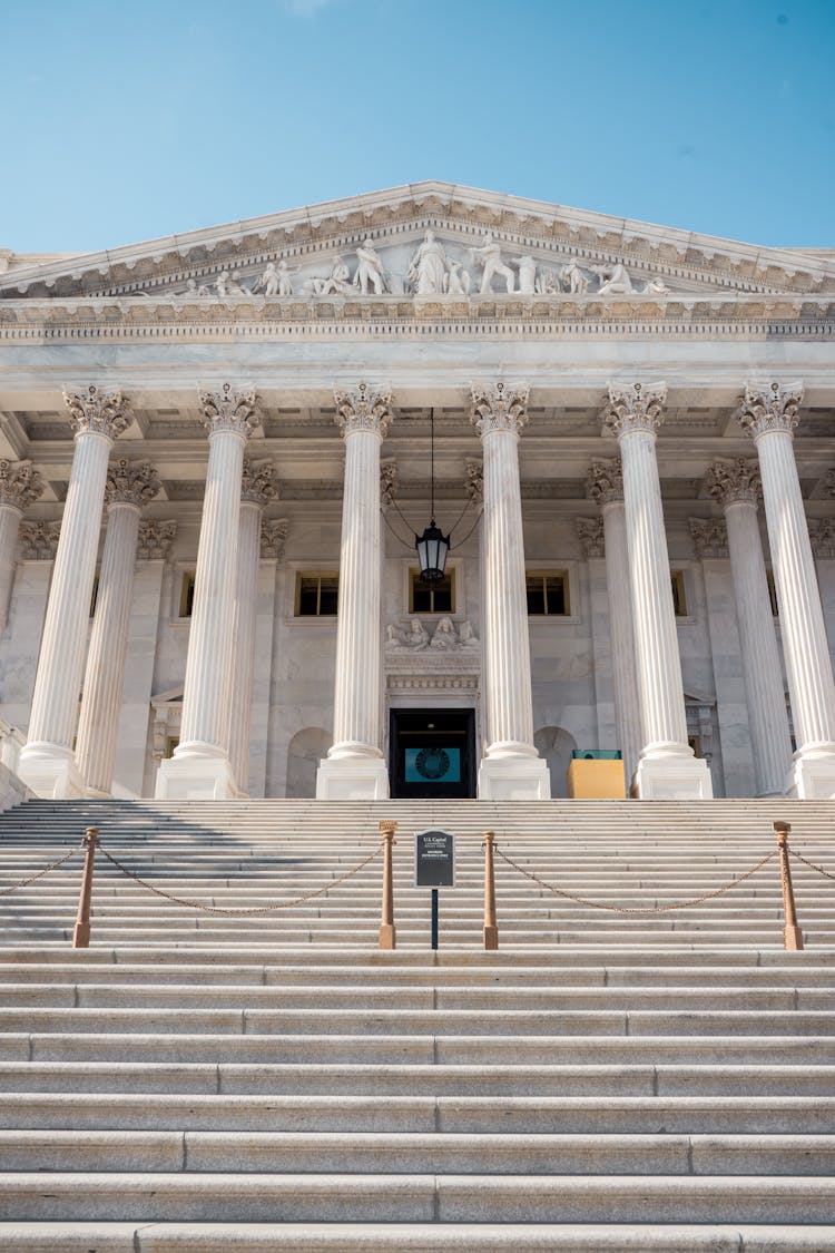 USA, Washington DC, Capitol Building Under Blue Sky