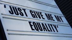 Close-up Photo of  Reader Board with Equality Message