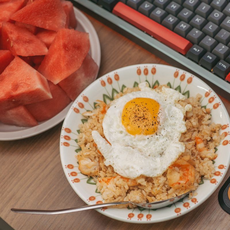 Vietnamese Breakfast Bánh Cuốn with Fried Egg and Shrimp Paste