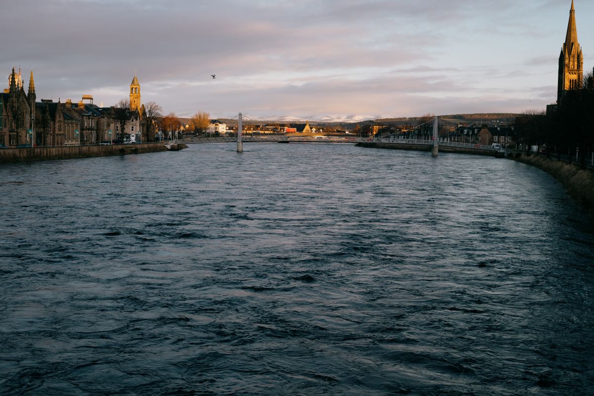 River Ness flowing through Inverness at dawn