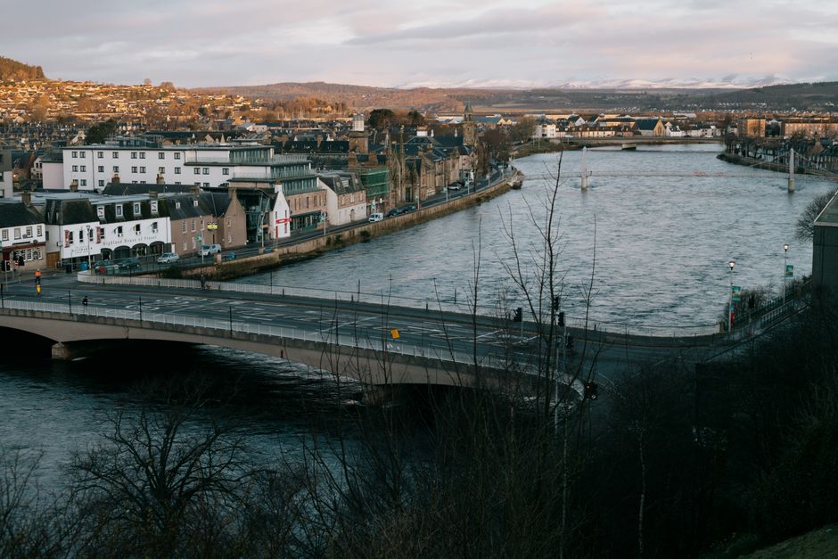 View of Inverness city from above