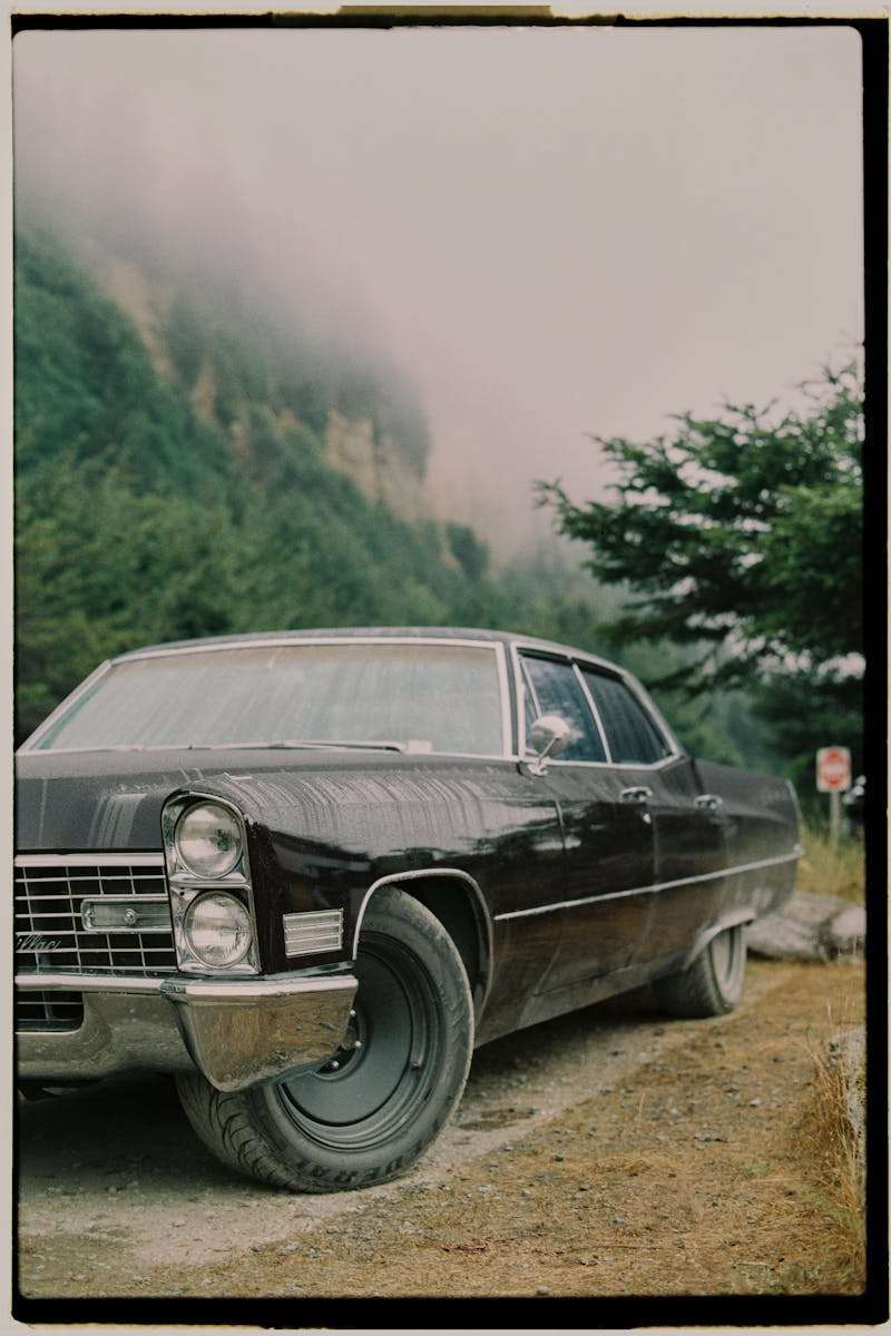 Photo of a Parked Black Cadillac