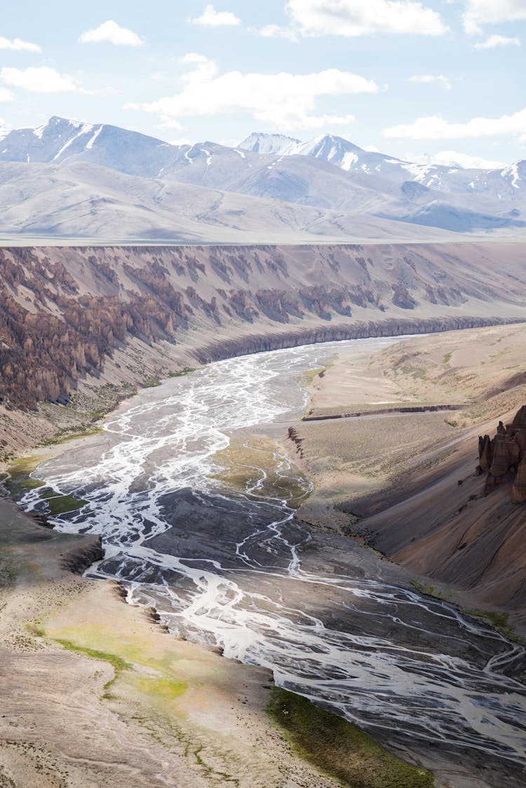 River Flowing In Desert Mountain