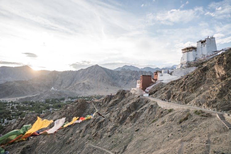 Namgyal Tsemo Monastery Under A Cloudy Sky