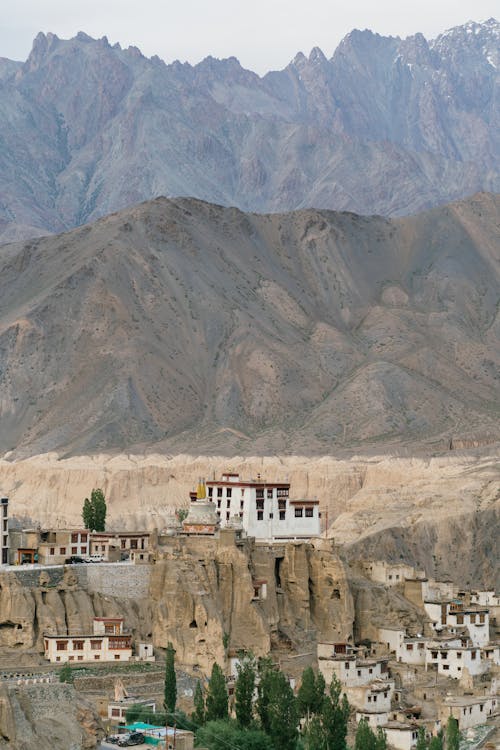 Ancient Town in Desert Mountain Landscape