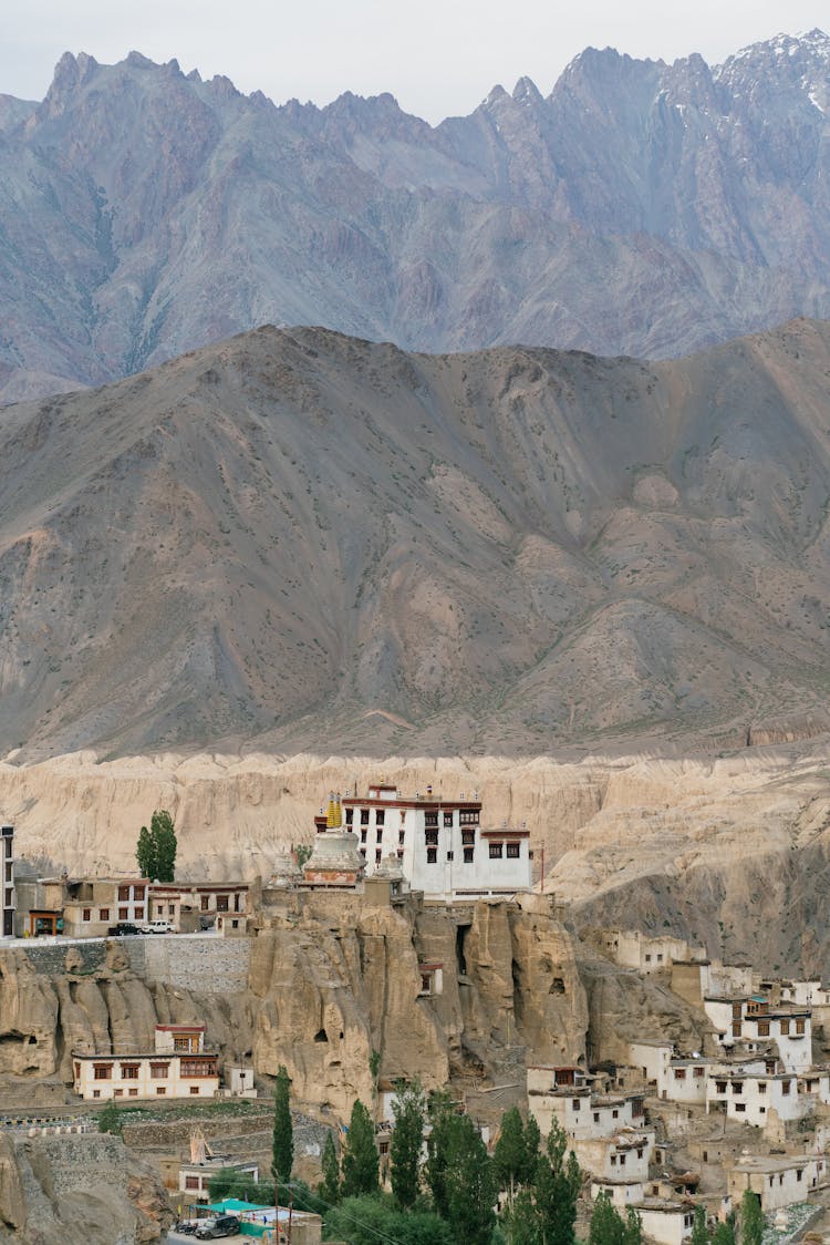 Ancient Town In Desert Mountain Landscape