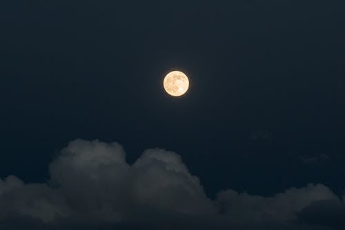 Free Full Moon in Night Sky Stock Photo