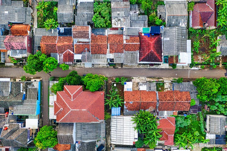 Drone Shot Of Roofs