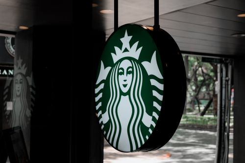 Free Close-up of Starbucks logo sign at a coffee shop in Taipei, Taiwan. Stock Photo