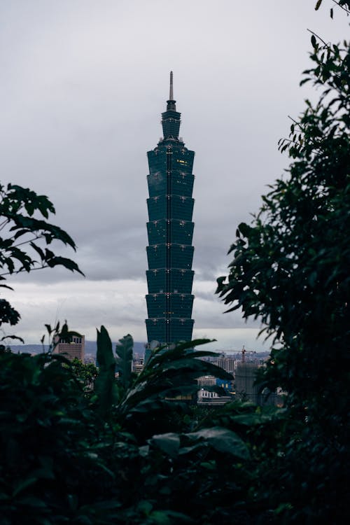 Free Taipei 101 Observatory under a Cloudy Sky Stock Photo