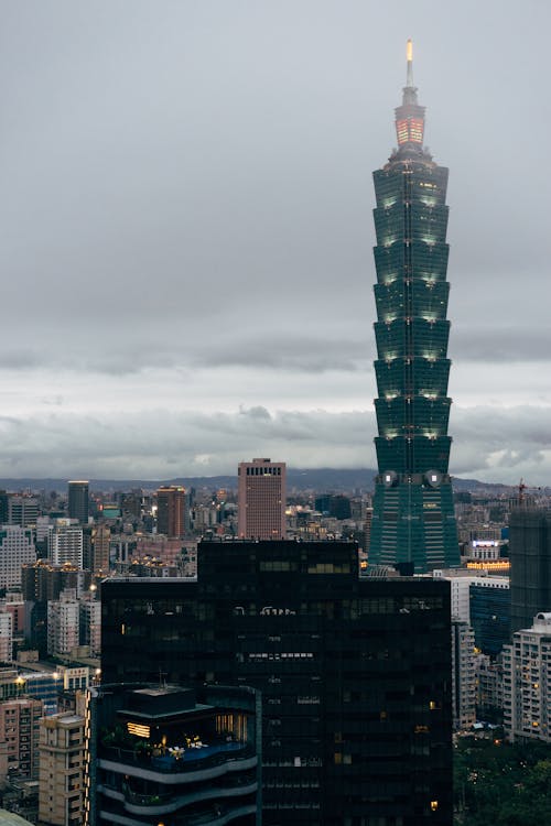 City of Taipei under a Cloudy Sky