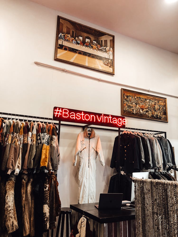 Stylish Vintage Shop With Clothes