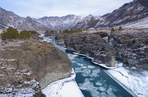 Mountains and a Frozen River