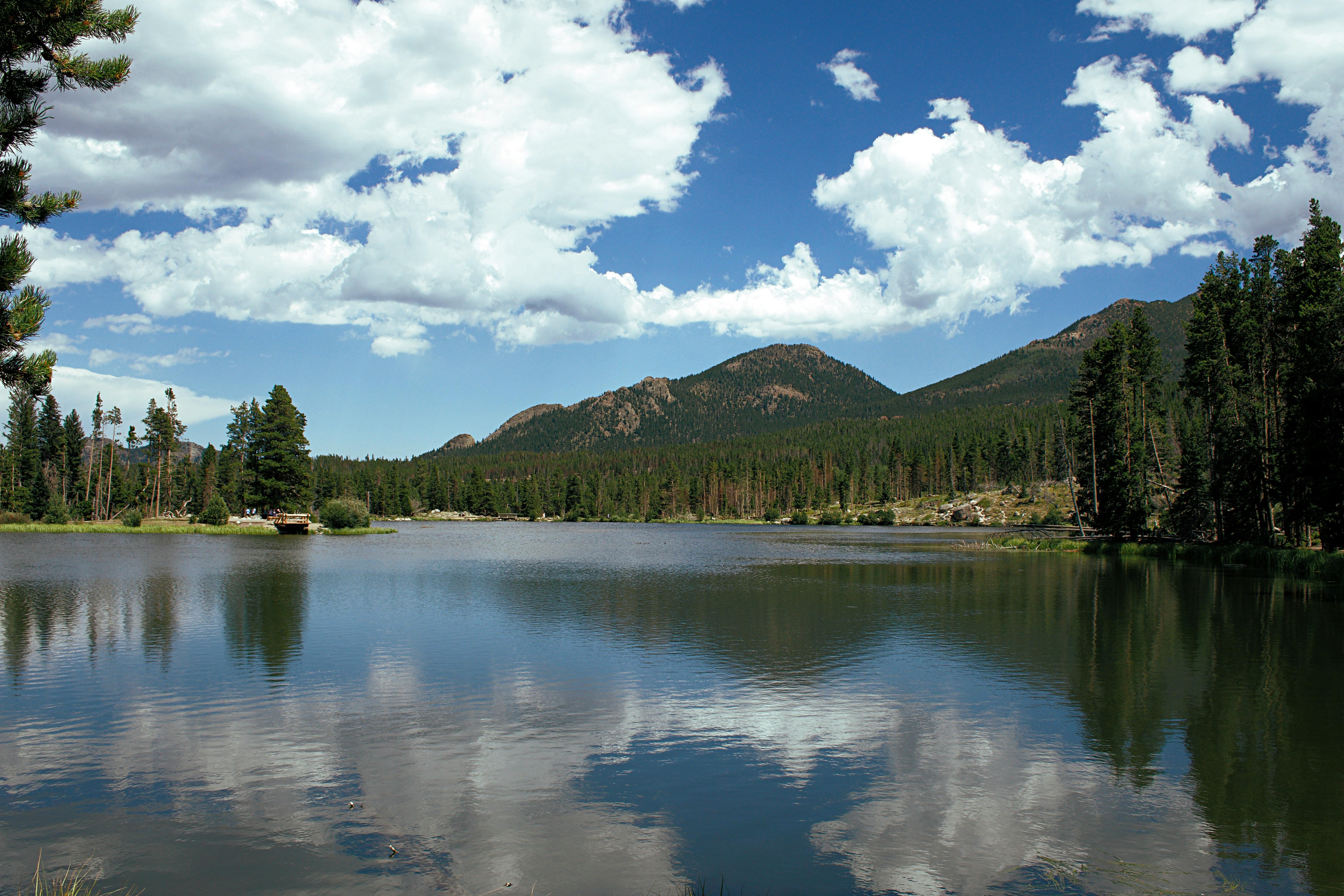 reflection of the sky on lake surface