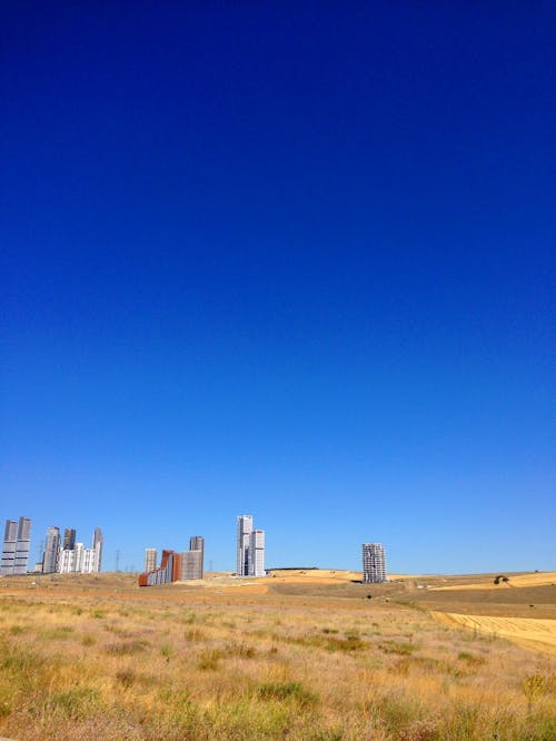 Concrete Buildings in the Middle of the Grassland