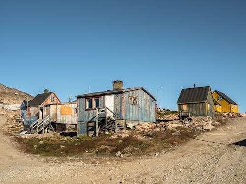 Houses under a Clear Blue Sky