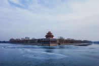 Frozen Water in front of the Forbidden City in Beijing 