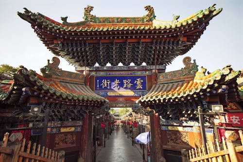 Free Old Traditional Chinese Temple Entrance Stock Photo
