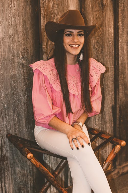 Gorgeous woman chilling on folding chair