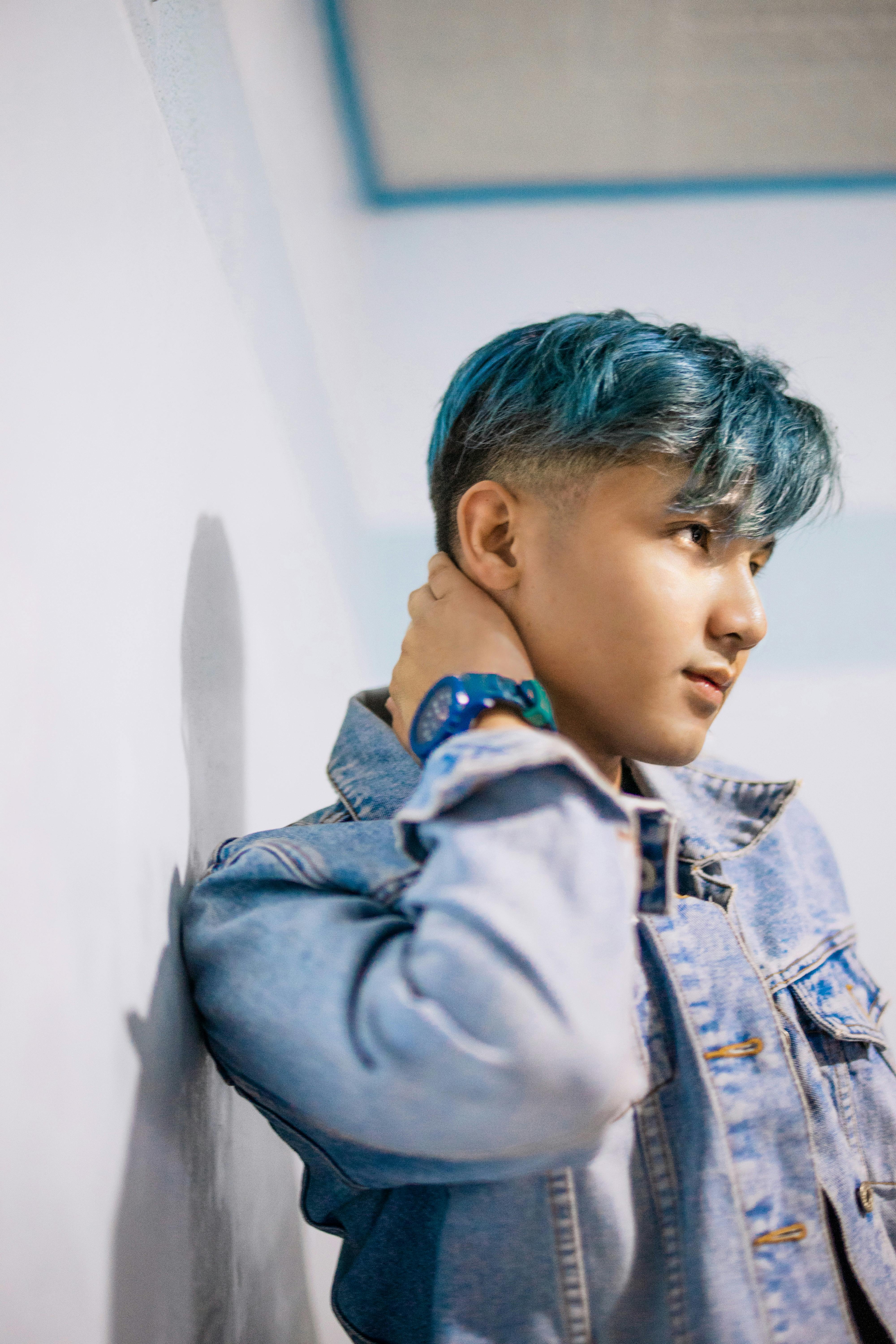 Download A Young Man In A Blue Denim Jacket