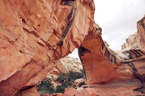 Low-Angle Shot of Sandstone Arches