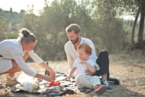 Family on Picnic on Sunny Day