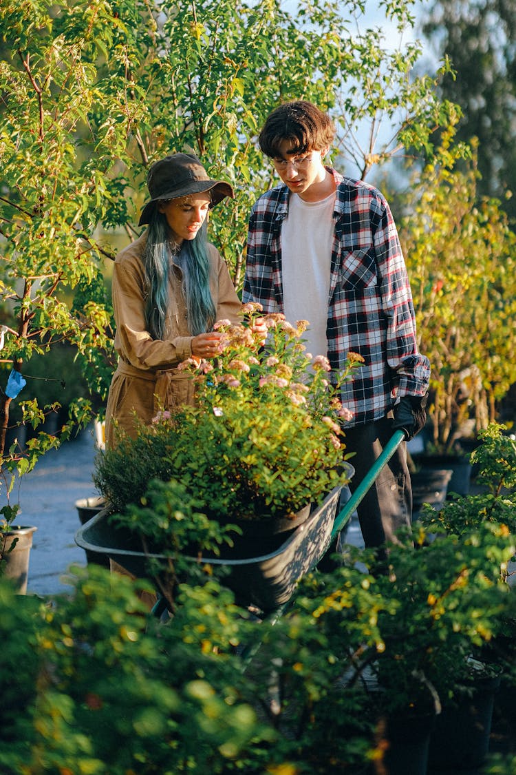 
A Man And A Woman Gardening