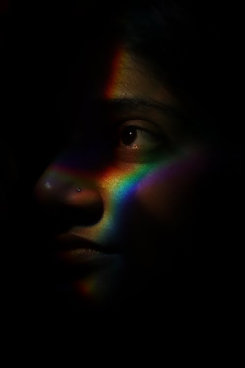 Free A Dark Shot of a Woman's Face Stock Photo