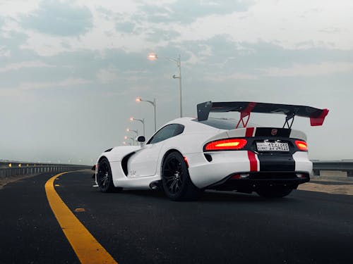 White Sports Car on the Road