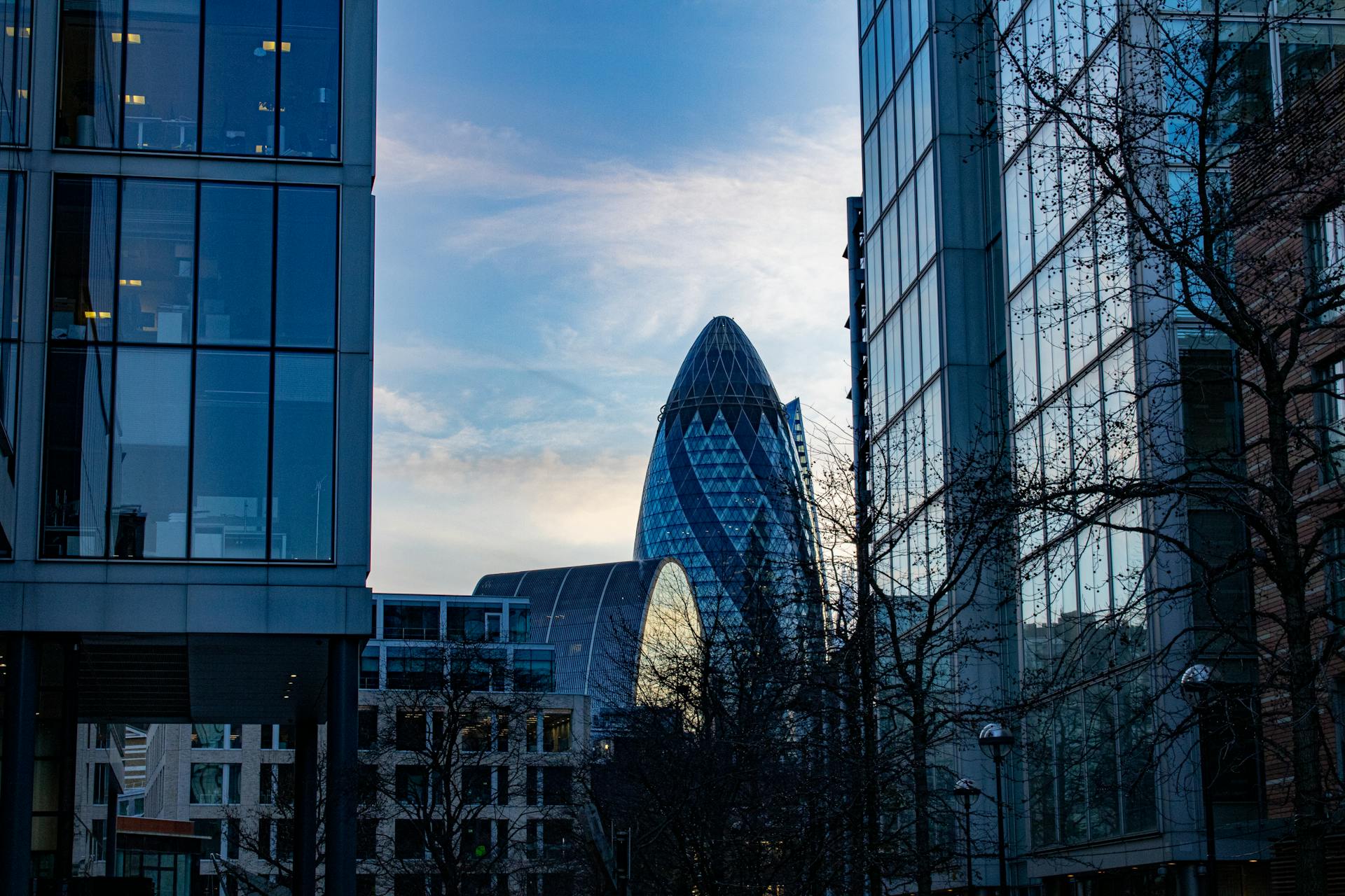 Glass Walled High Rise Building