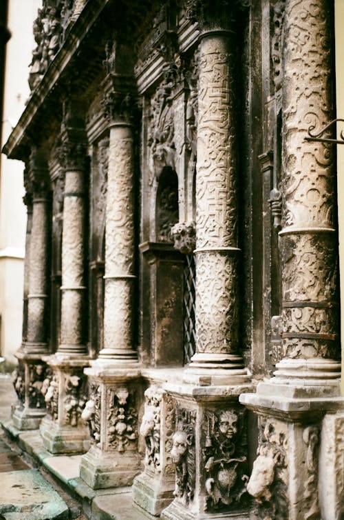 Gray Concrete Pillars