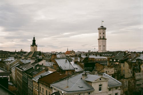 
An Aerial Shot of the City of Lviv in Ukraine