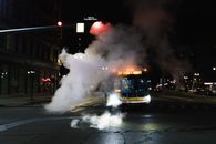White Smoke Coming Out from a City Street