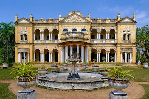 Symmetrical View of Baroque Yellow Building