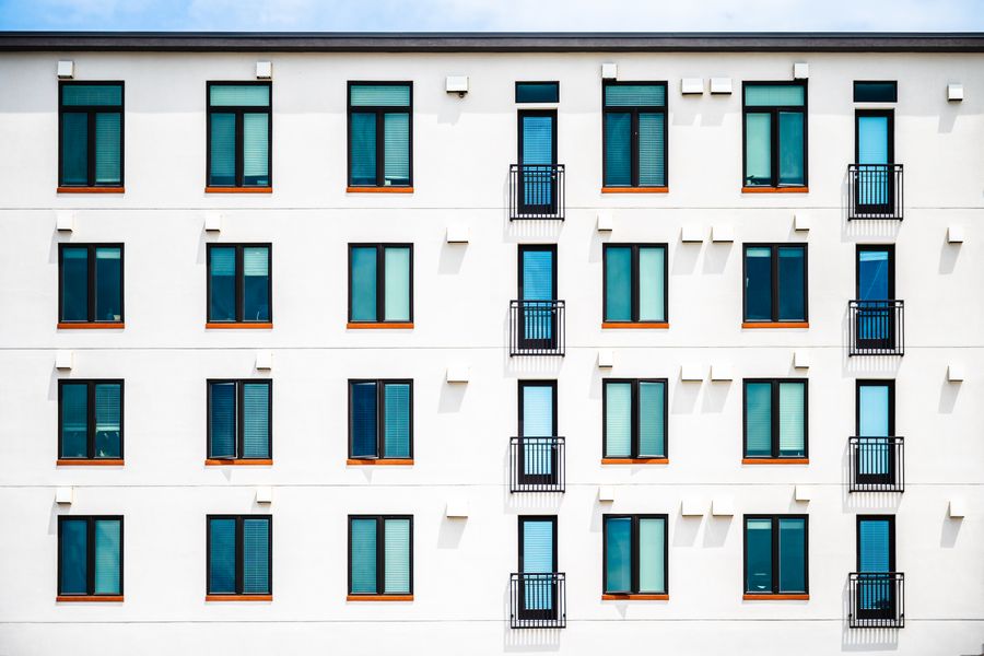 Facade of a modern apartment building