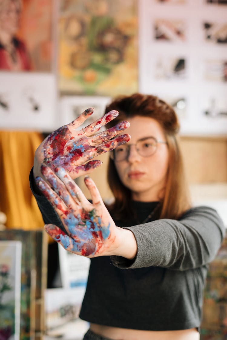 A Woman With Messy Hands