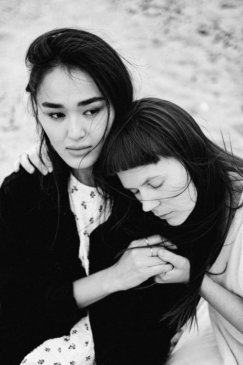 Free Monochrome portrait of a loving couple embracing, symbolizing intimacy and connection. Stock Photo