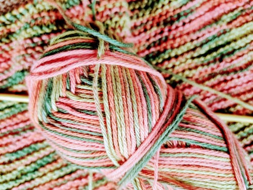 Close-up Photo of a Colorful Yarn