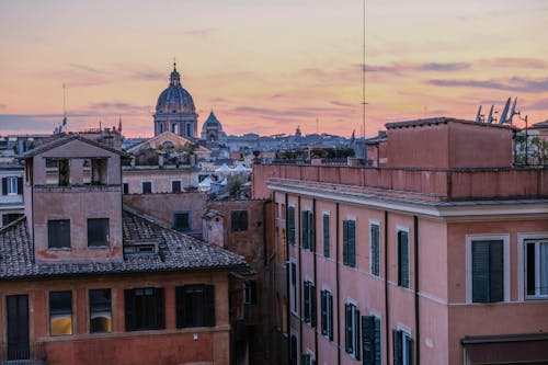 Free Panorama of Rome at Sunset Stock Photo