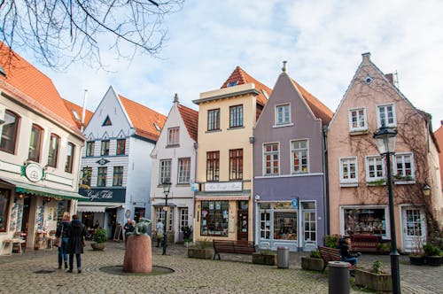 Buildings in a Cobblestone Street in Germany