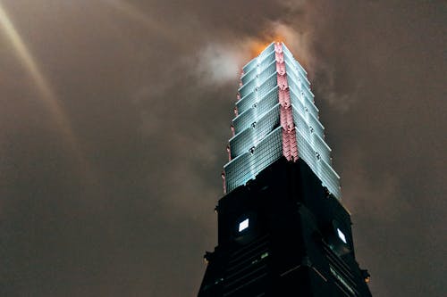Free Low Angle Shot of Taipei 101 Observatory Building  Stock Photo